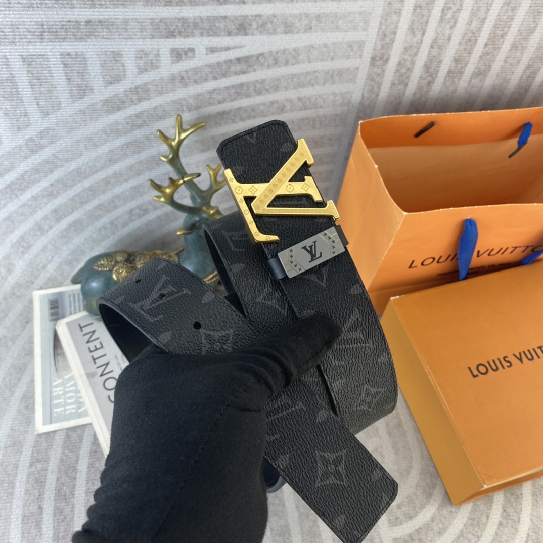 LV💕 特种皮腰带系列 ，原厂五金精品不锈钢扣，手感柔软舒适 宽3.8CM。