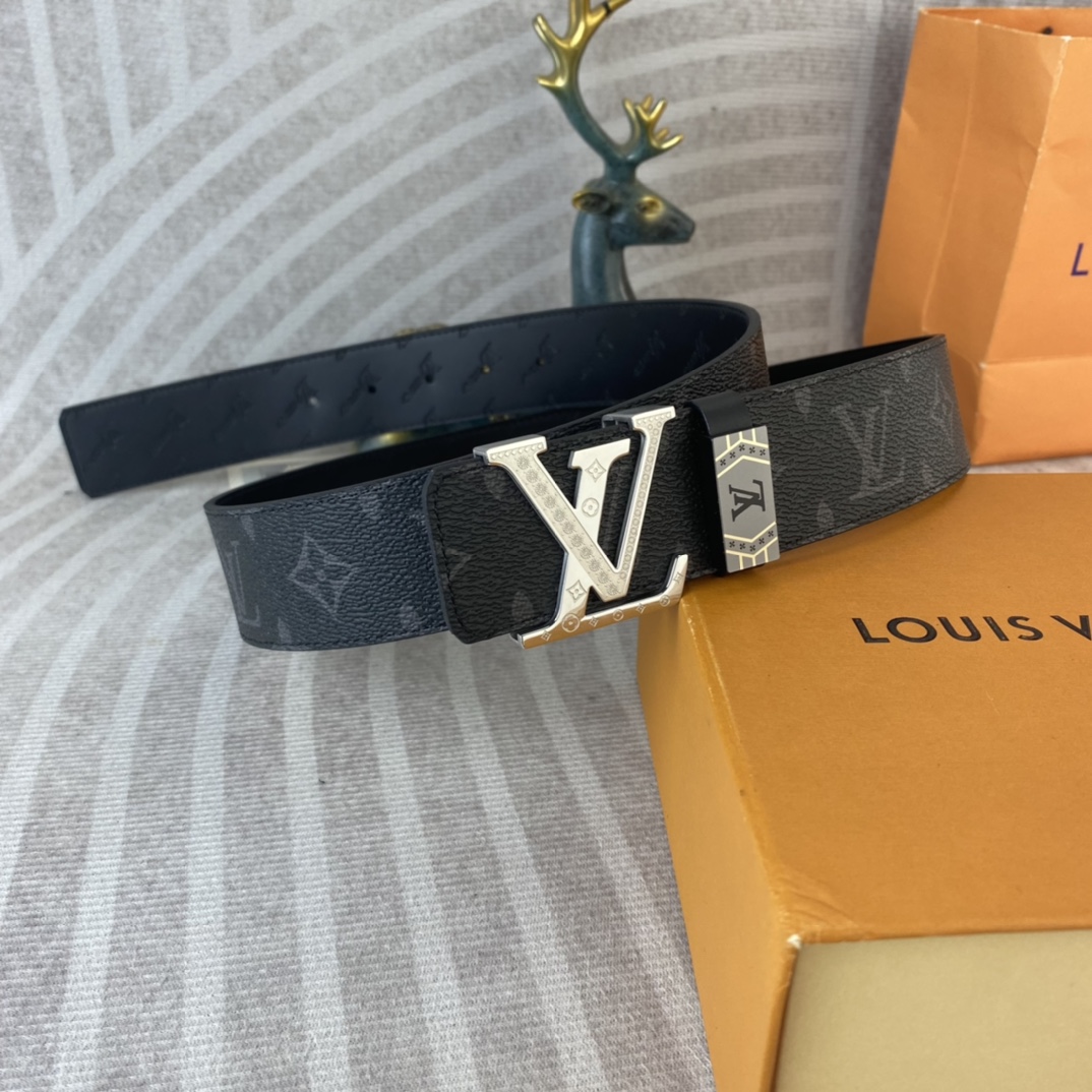LV💕 特种皮腰带系列 ，原厂五金精品不锈钢扣，手感柔软舒适 宽3.8CM。