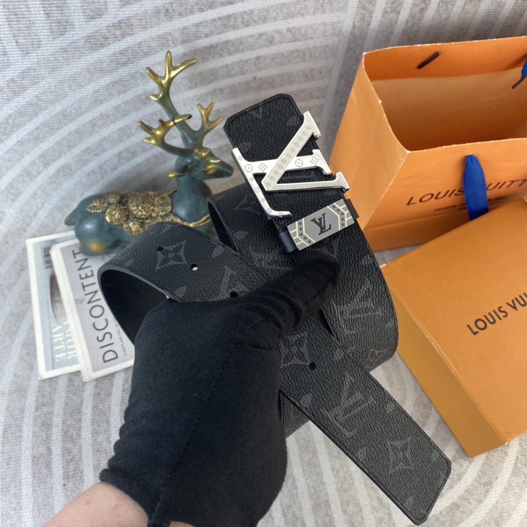 LV💕 特种皮腰带系列 ，原厂五金精品不锈钢扣，手感柔软舒适 宽3.8CM。