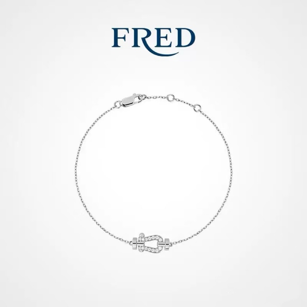  💥新品发布❤火爆🎉钢丝费雷德 Fred斐登满钻、半钻、无钻马蹄扣中性款高品质黑色钢丝绳手链手镯！本命绳
