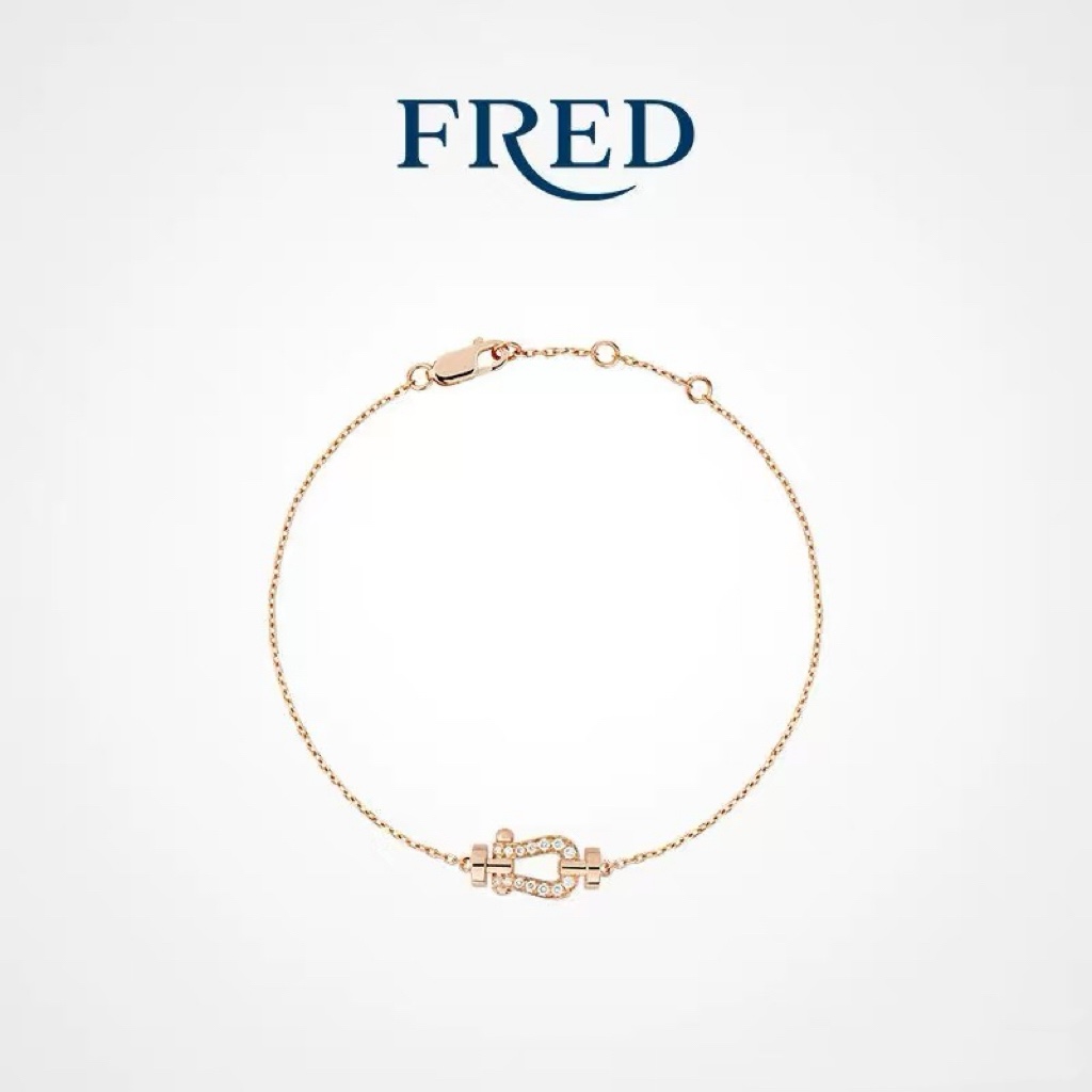  💥新品发布❤火爆🎉钢丝费雷德 Fred斐登满钻、半钻、无钻马蹄扣中性款高品质黑色钢丝绳手链手镯！本命绳