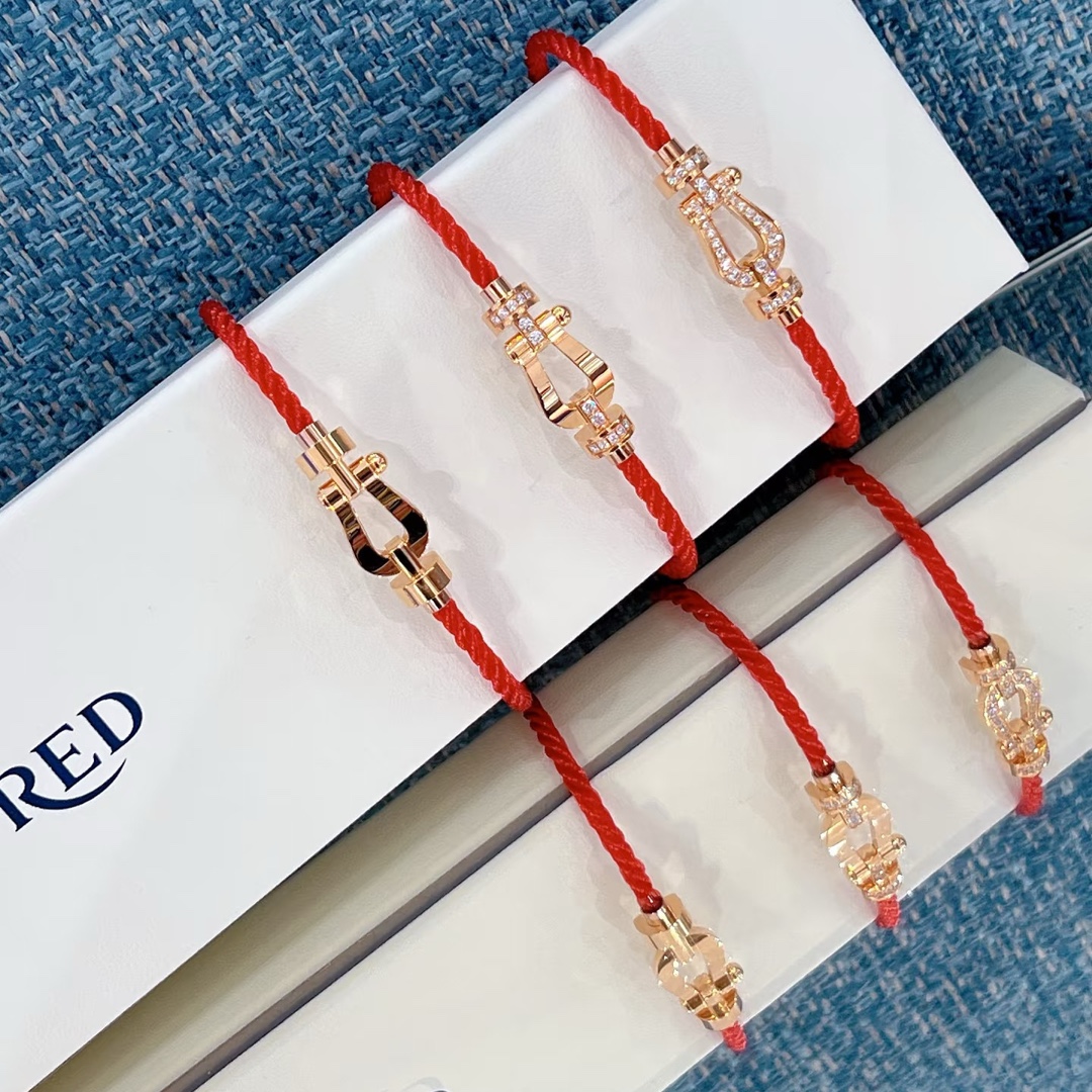  💥新品发布❤火爆🎉钢丝费雷德 Fred斐登满钻、半钻、无钻马蹄扣中性款高品质黑色钢丝绳手链手镯！本命绳