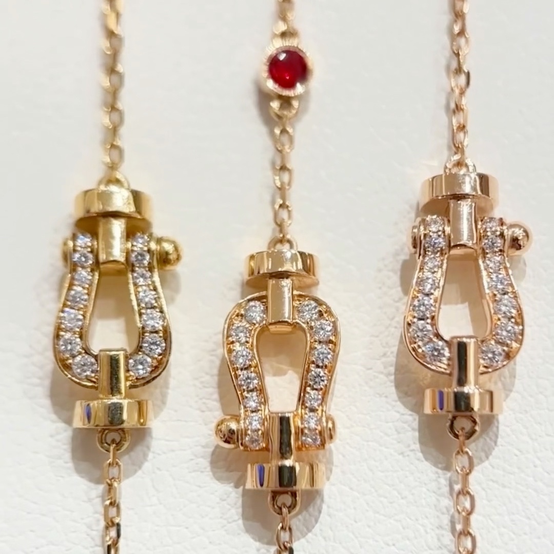  💥新品发布❤火爆🎉钢丝费雷德 Fred斐登满钻、半钻、无钻马蹄扣中性款高品质黑色钢丝绳手链手镯！本命绳