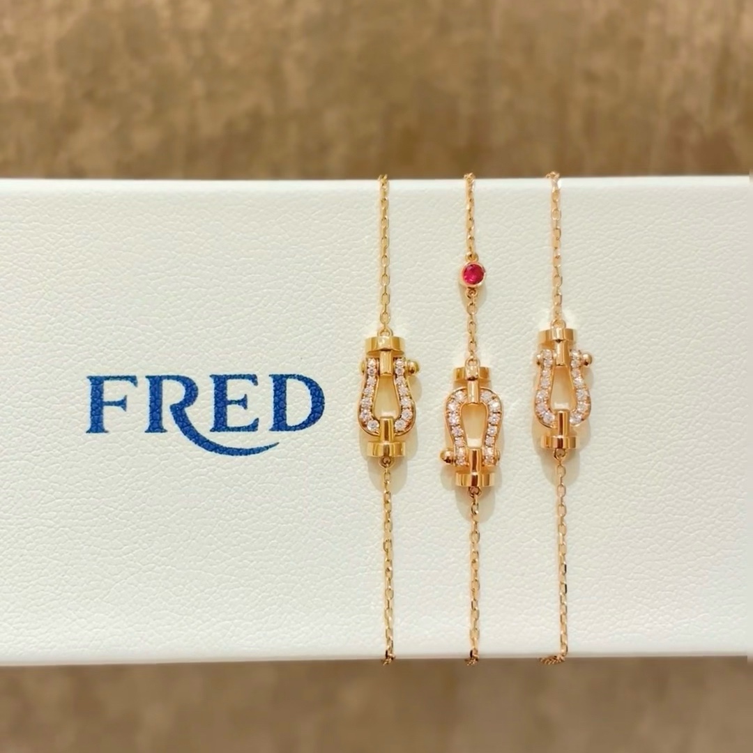  💥新品发布❤火爆🎉钢丝费雷德 Fred斐登满钻、半钻、无钻马蹄扣中性款高品质黑色钢丝绳手链手镯！本命绳