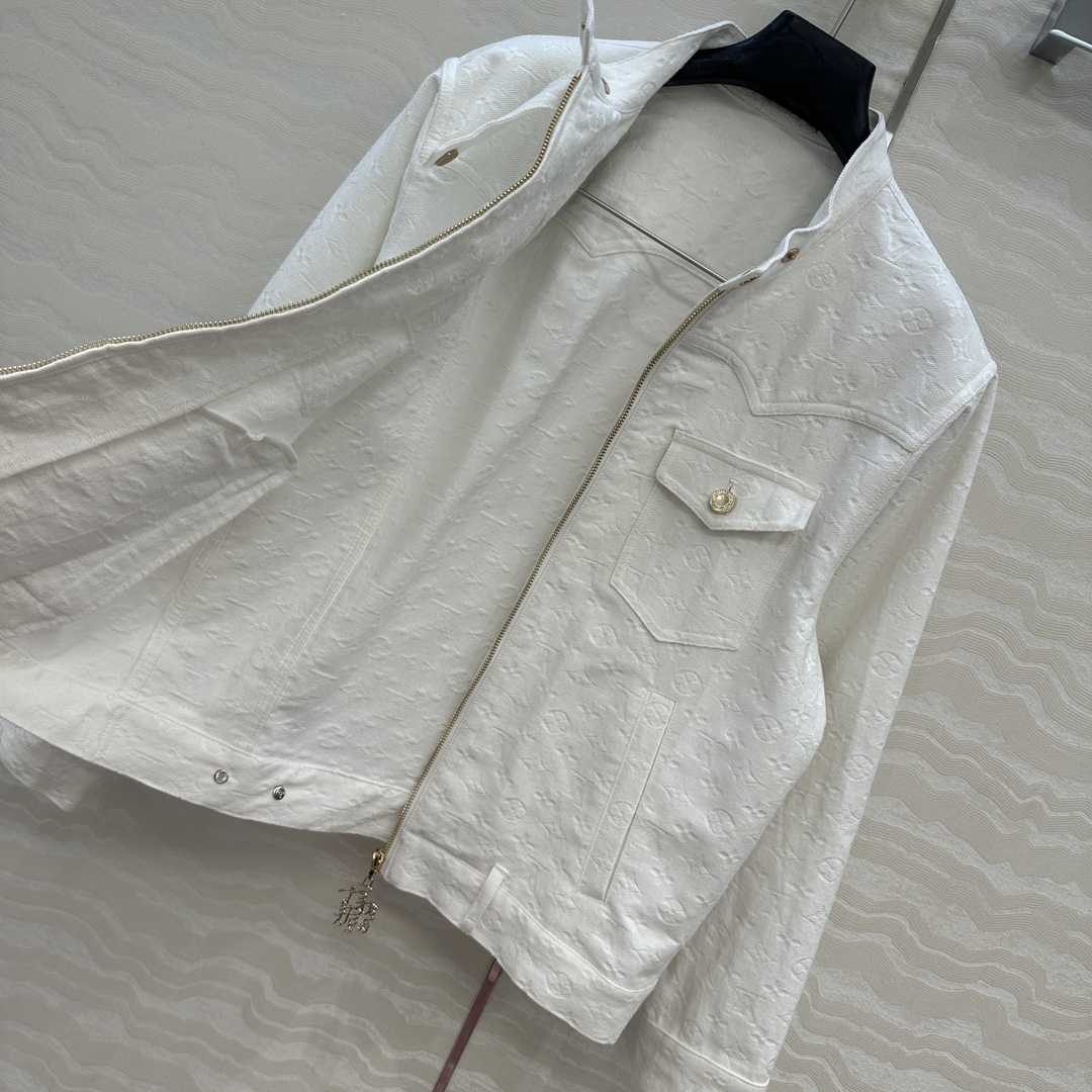 独家首发❤️ 爆单推荐，L25s春夏新品SProty系列，白色MONOGRAM老花logo牛仔夹克外套！