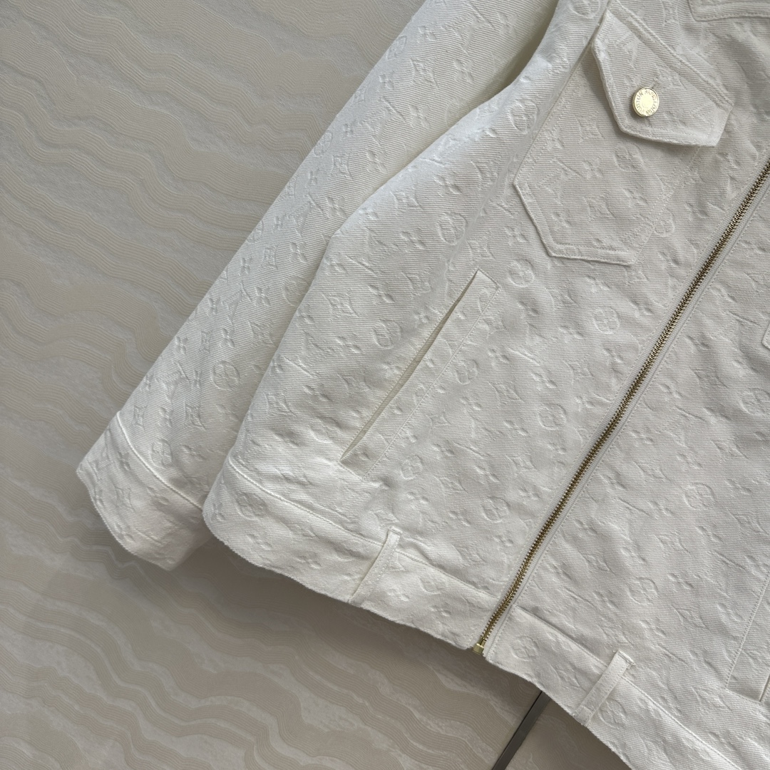 独家首发❤️ 爆单推荐，L25s春夏新品SProty系列，白色MONOGRAM老花logo牛仔夹克外套！