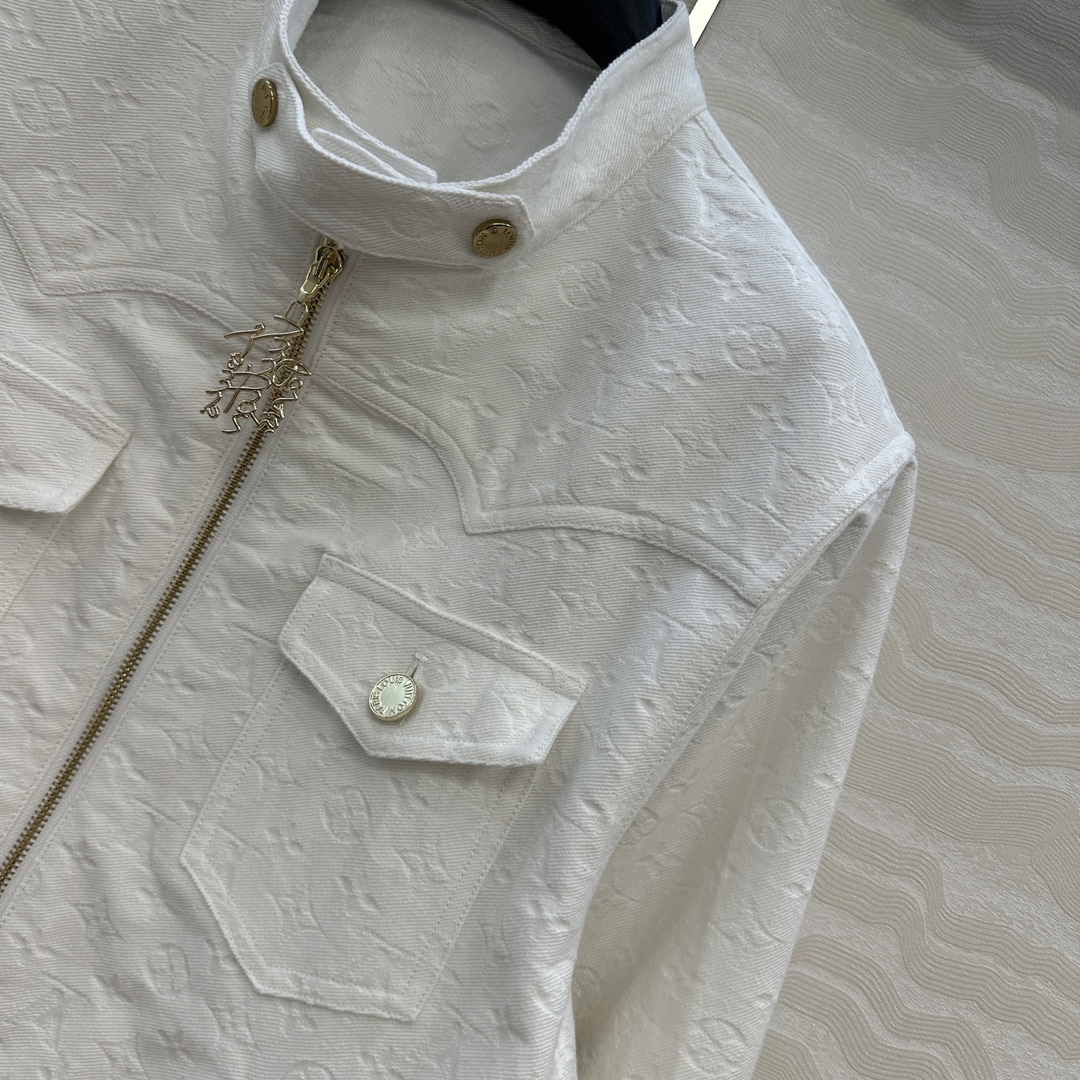 独家首发❤️ 爆单推荐，L25s春夏新品SProty系列，白色MONOGRAM老花logo牛仔夹克外套！