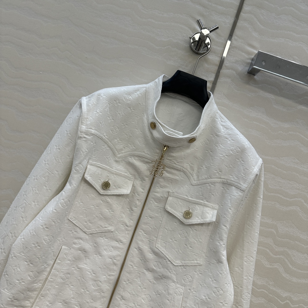 独家首发❤️ 爆单推荐，L25s春夏新品SProty系列，白色MONOGRAM老花logo牛仔夹克外套！