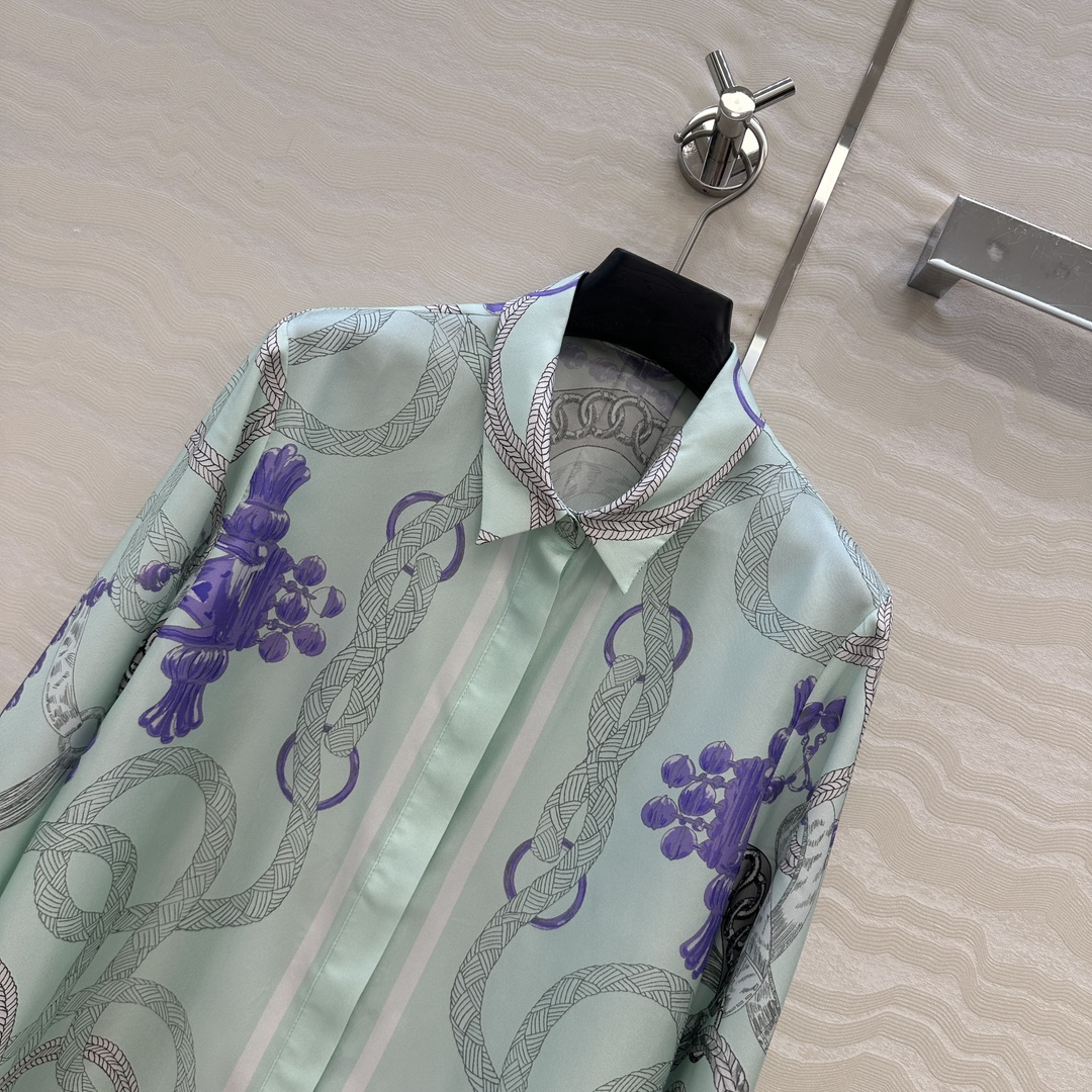 “P912 Original Women’s Suit: Mint Palefroi Remix Silk Shirt, High Quality, Various Sizes” - 图片 2