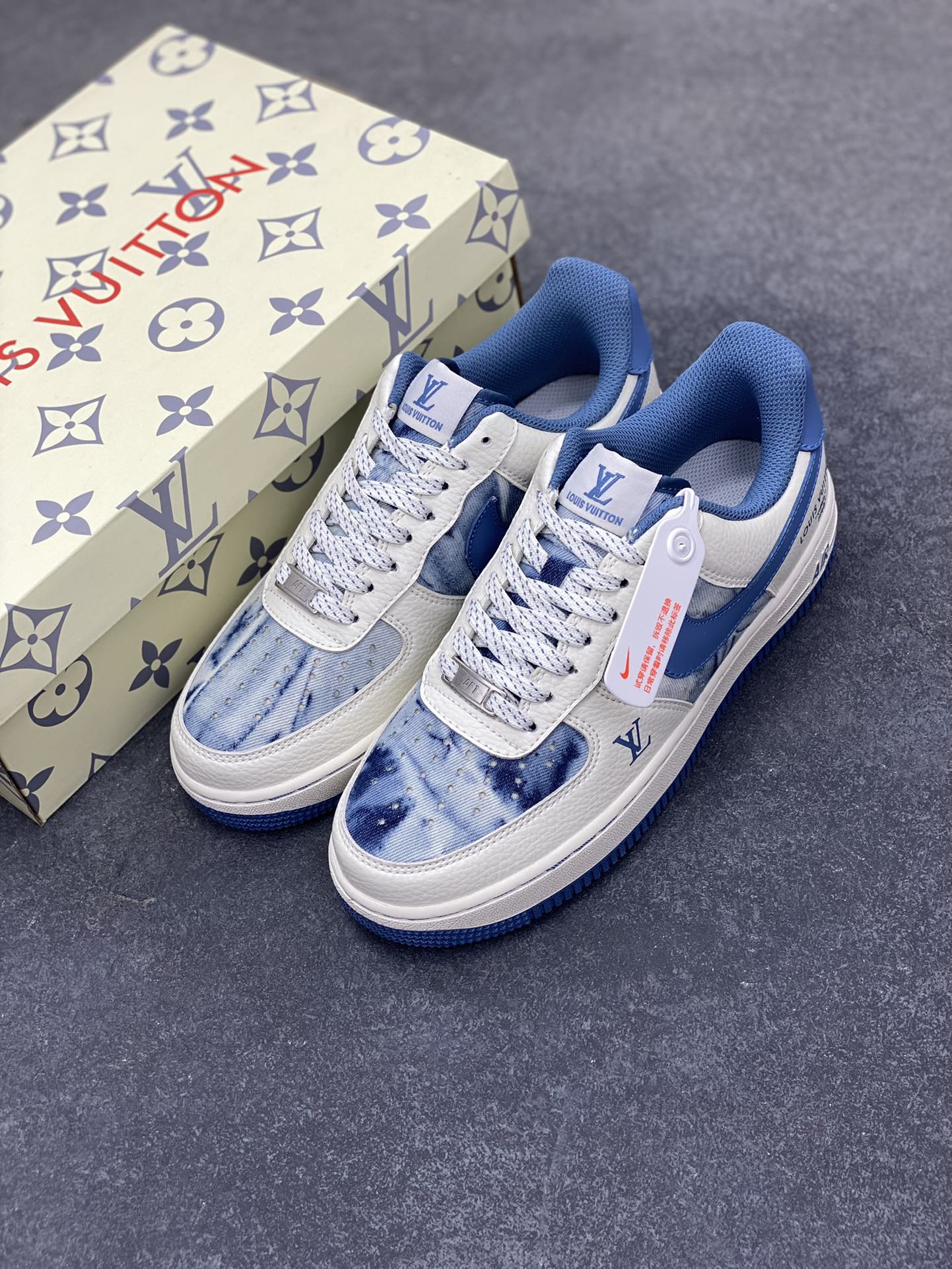图片[8]-NIke Air Force 1 \’07 Low LV联名-蓝色海洋 空军一号低帮 运动鞋 休闲鞋 折边针车 工艺难度大 原楦头原纸板 原装鞋盒 原厂鞋底 超高清洁度 细节完美 货号：LW9279-019 尺码：36 36.5 37.5 38 38.5 39 40 40.5 41 42 42.5 43 44 44.5 45-选品中心
