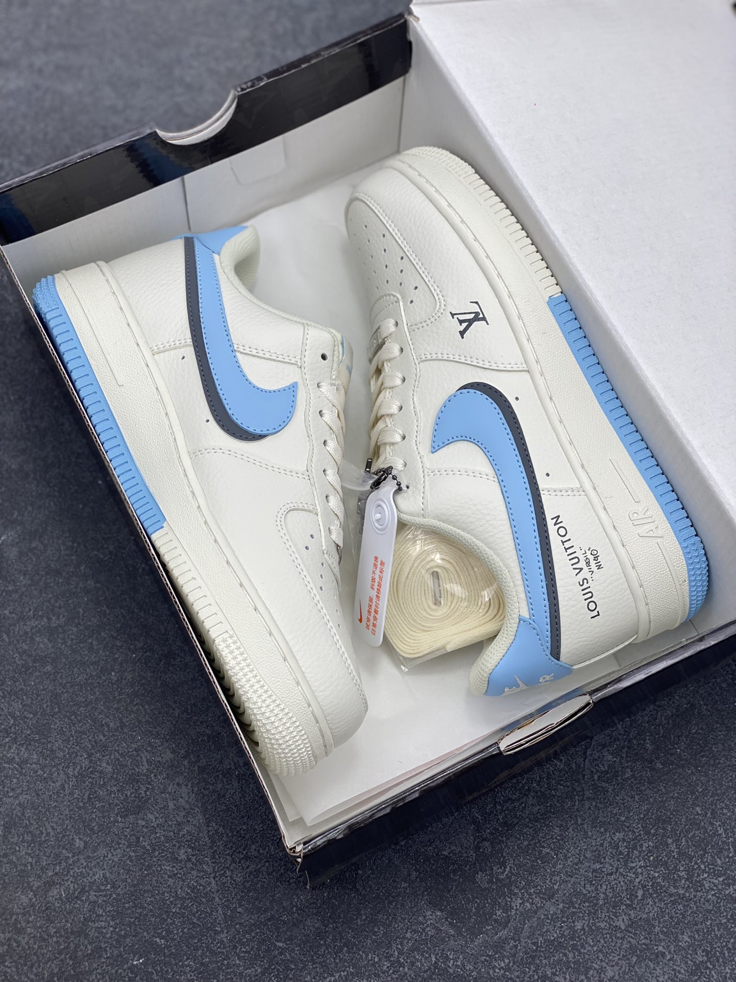 图片[9]-NIke Air Force 1 \’07 Low “LV联名——双拼双勾”空军一号 低帮 运动鞋 休闲鞋 折边针车 工艺难度大 原楦头原纸板 原装鞋盒 定制五金配件 内置全掌气垫 原厂鞋底 货号：CS5288-028 尺码：36 36.5 37.5 38 38.5 39 40 40.5 41 42 42.5 43 44 44.5 45-选品中心