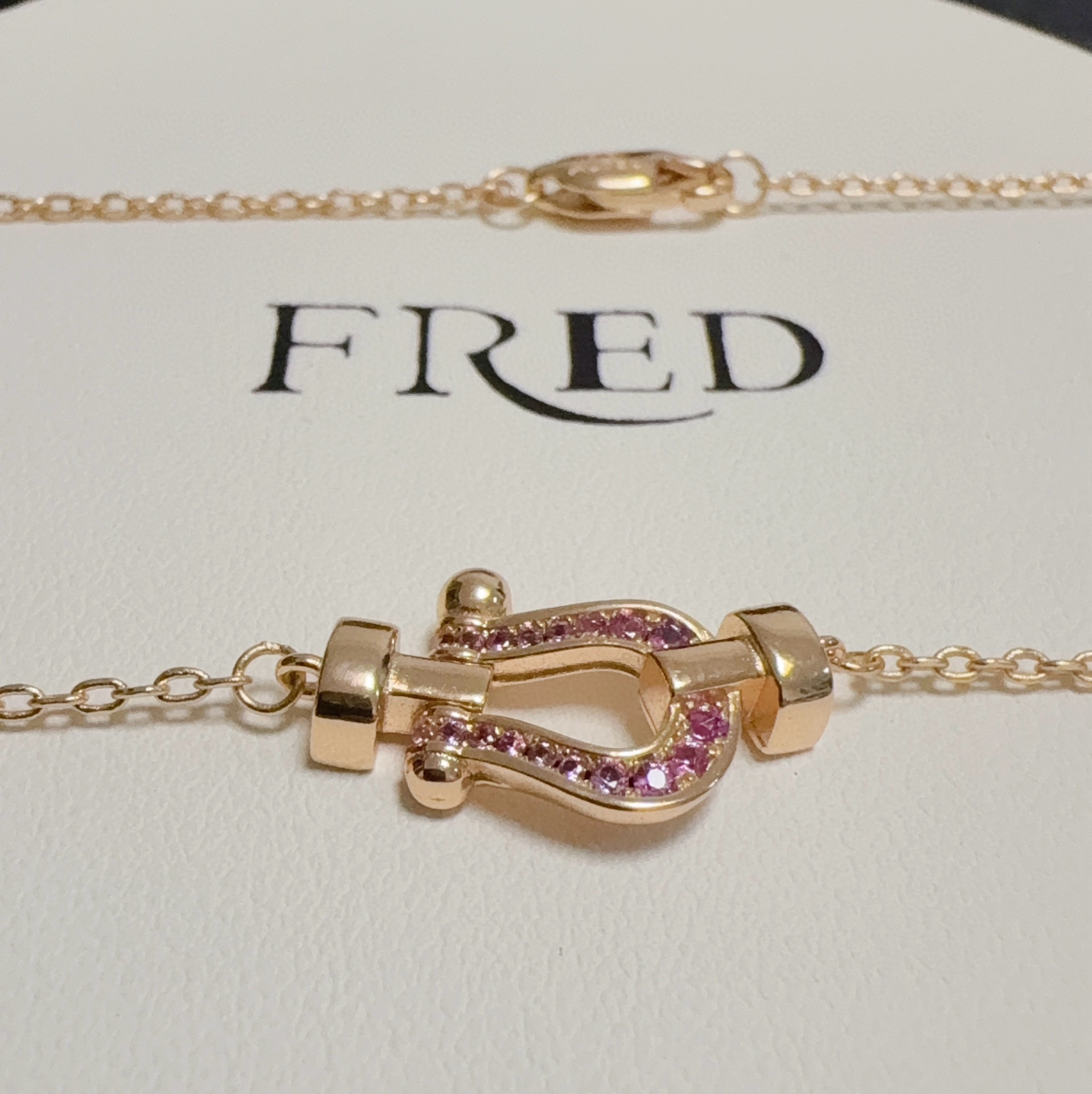 Fred 新品发布 火爆 Fred斐登满钻、半钻、无钻小马蹄扣中性款高品质项链