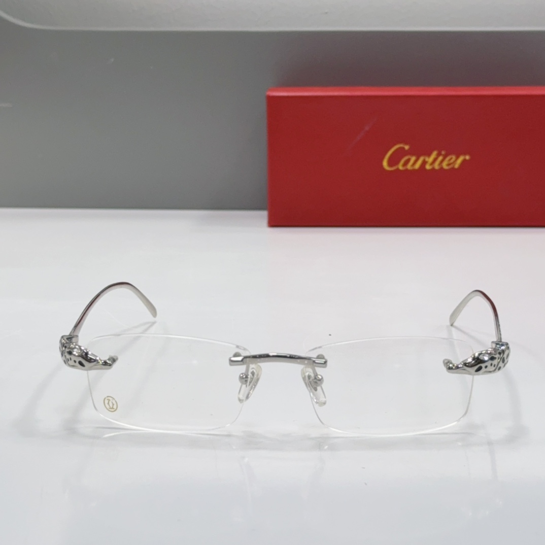 Cartier Metal Rimless Panther Head Glasses