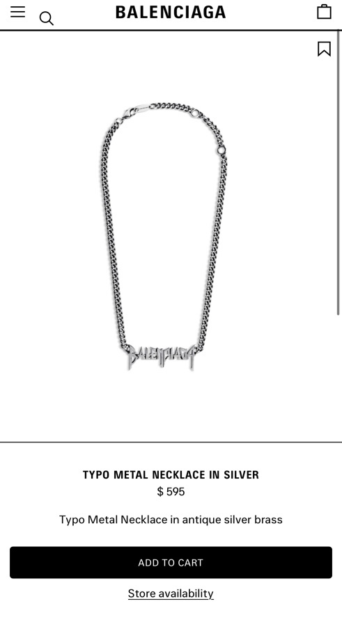 【】原单货🔹🔹新品 巴黎世家 项链Balenciaga 做旧款🔹专柜一致 黄铜材质 古金电镀 火爆款出货