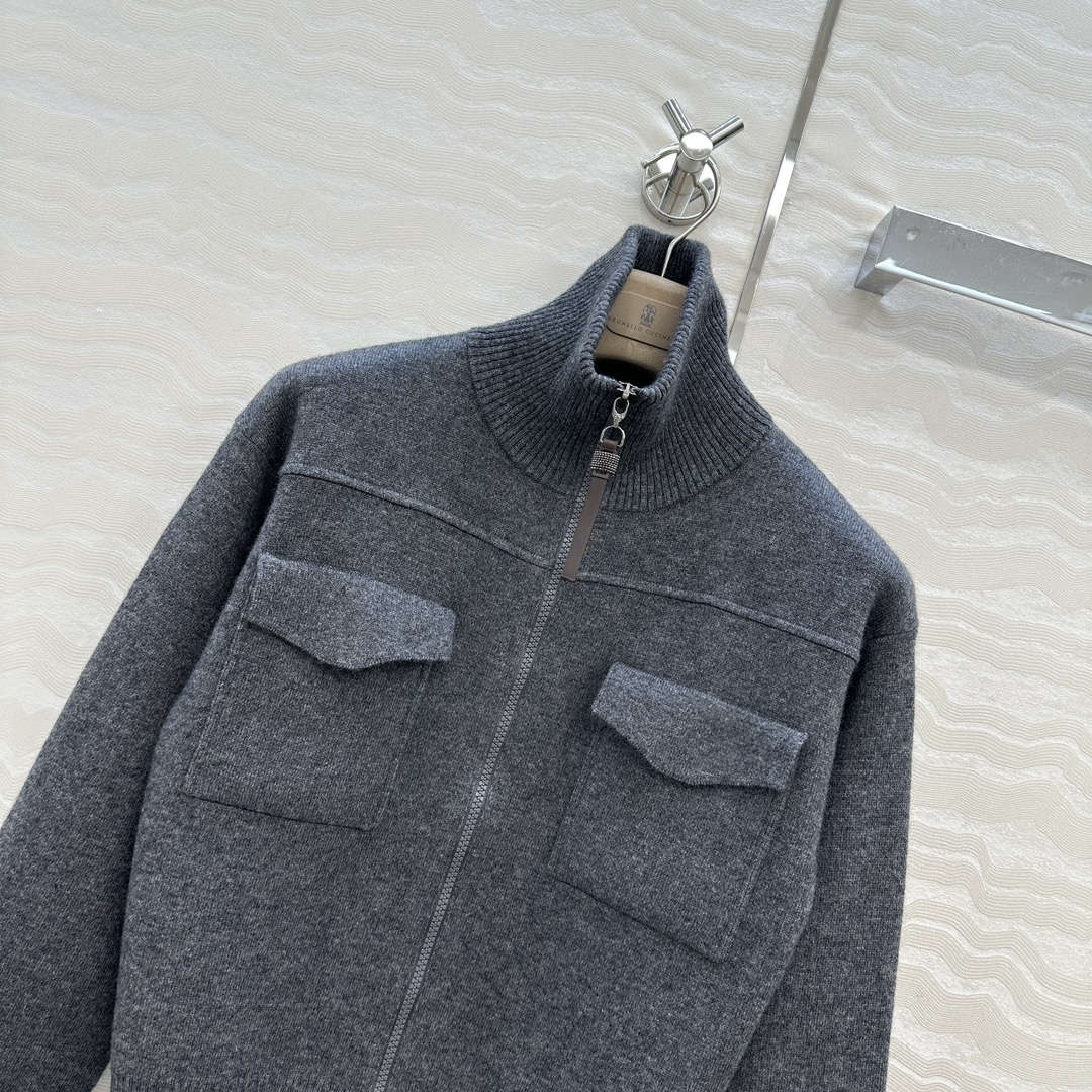 独家首发🍒高端原单品质！行走的高定，BC针织羊绒外套！优雅惬意气质中高领双开拉链设计。进口96羊绒纱线1