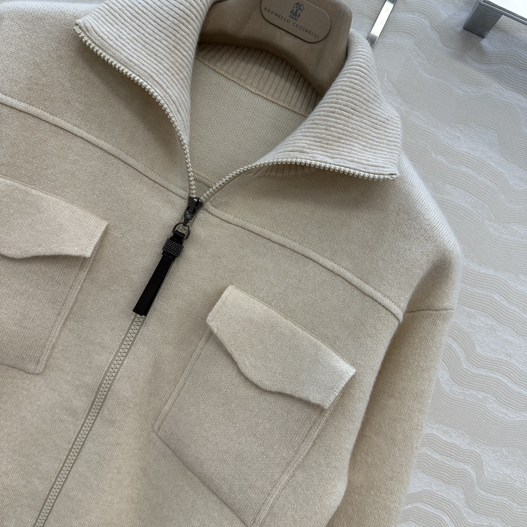 独家首发🍒高端原单品质！行走的高定，BC针织羊绒外套！优雅惬意气质中高领双开拉链设计。进口96羊绒纱线1