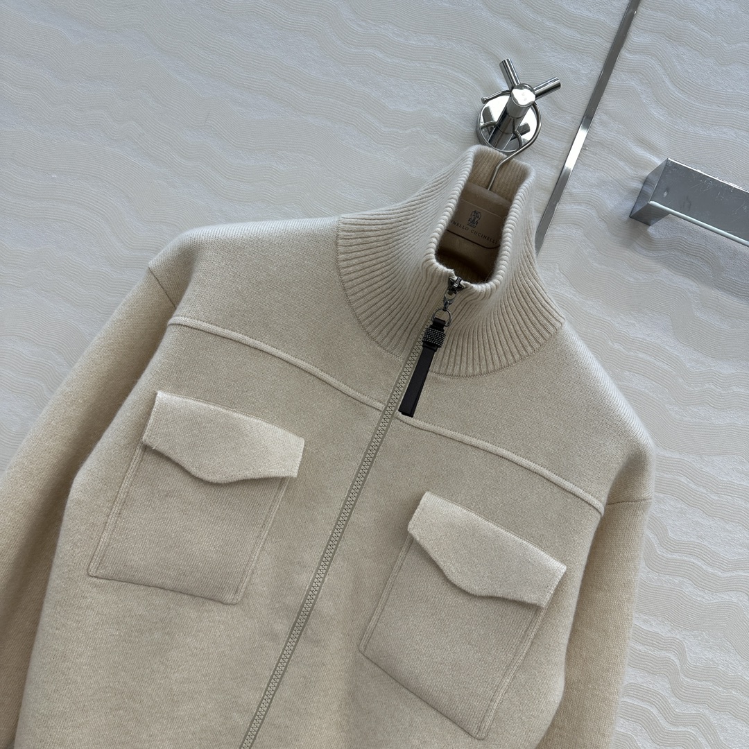 独家首发🍒高端原单品质！行走的高定，BC针织羊绒外套！优雅惬意气质中高领双开拉链设计。进口96羊绒纱线1