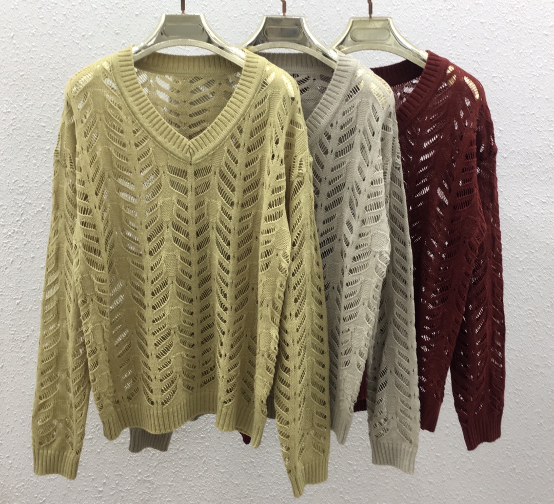 NO:449630,110250207 Zhang Ziyi's same V-neck hollow sweater SML yellow, red, apricot, alexander wang19860909110250207 章子怡同款V领镂空针织衫 SML 黄色、红色、杏色,,alexander wang,Women's clothing