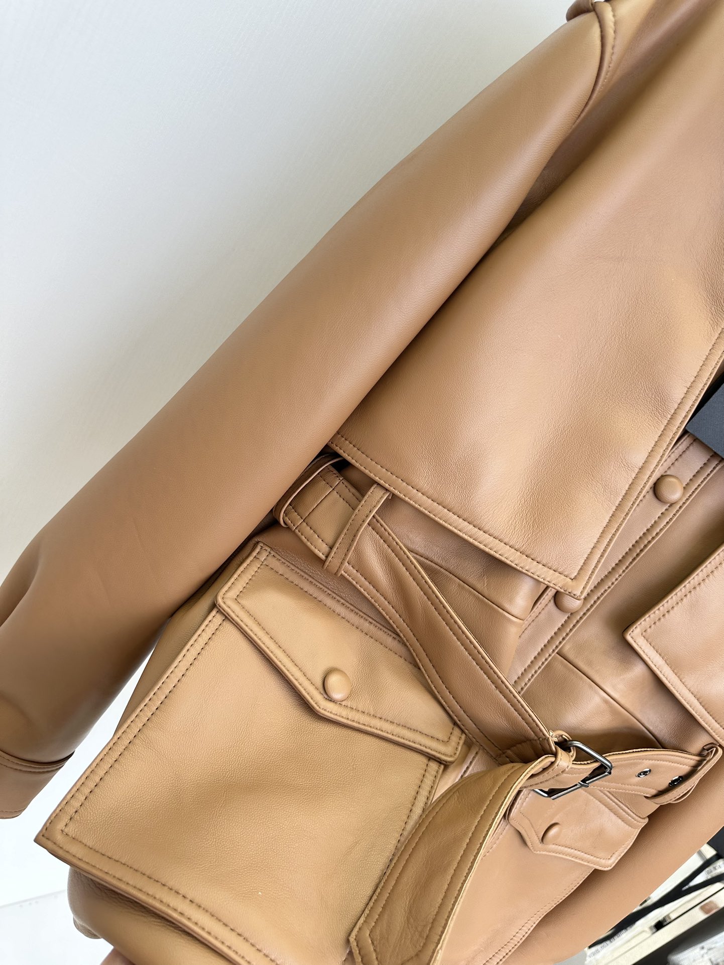 Women's Lambskin Leather Jacket - Utility Style with Belted Waist 8 i1752303764 2890 6