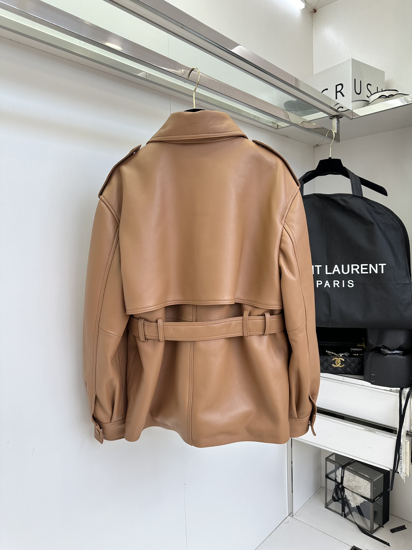 Women's Lambskin Leather Jacket - Utility Style with Belted Waist 3 i1752303764 5900 1