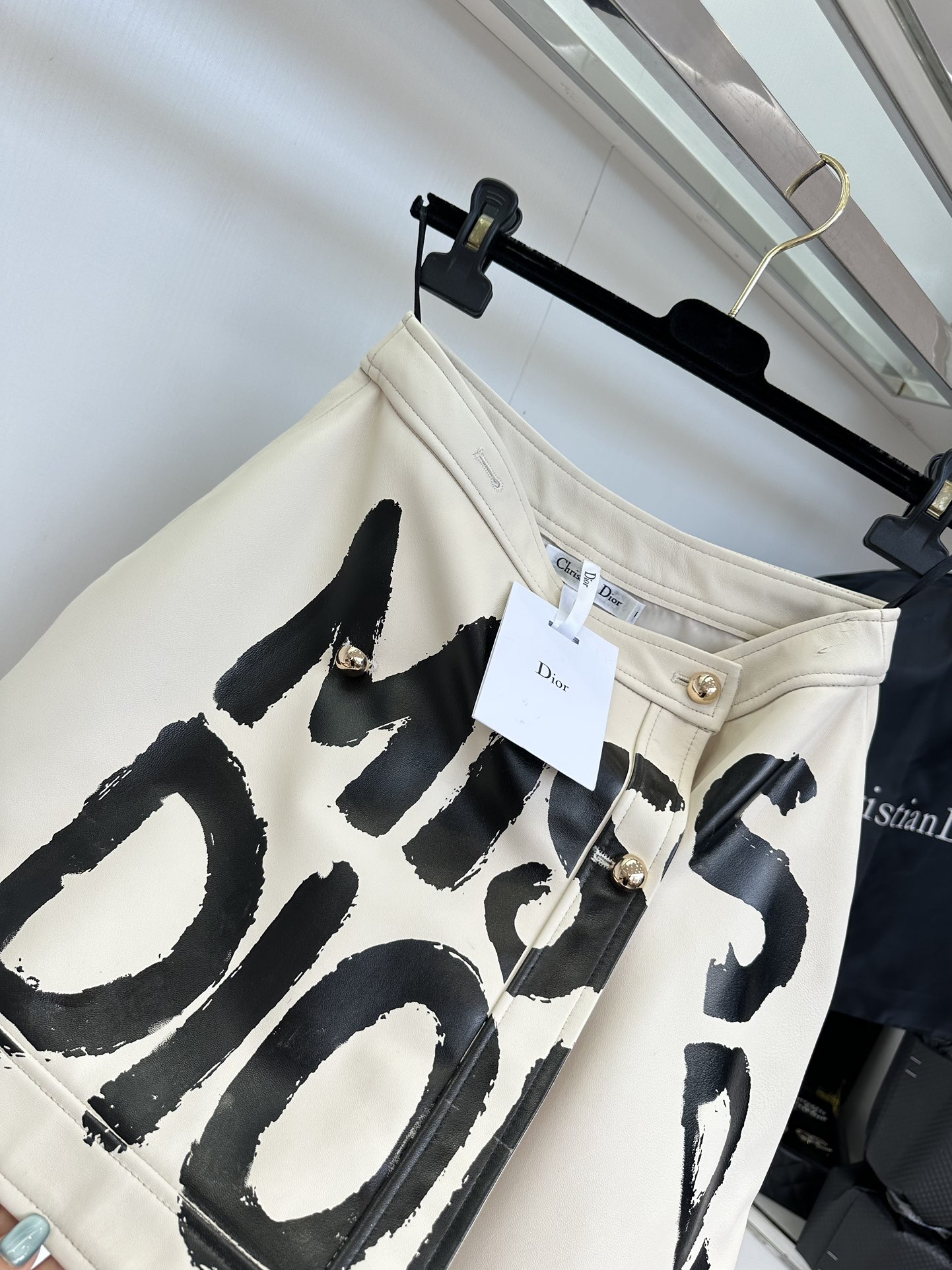 Miss Dior Graffiti Print A-Line Lambskin Skirt - Chic & Elegant 5 i1752304363 9150 3