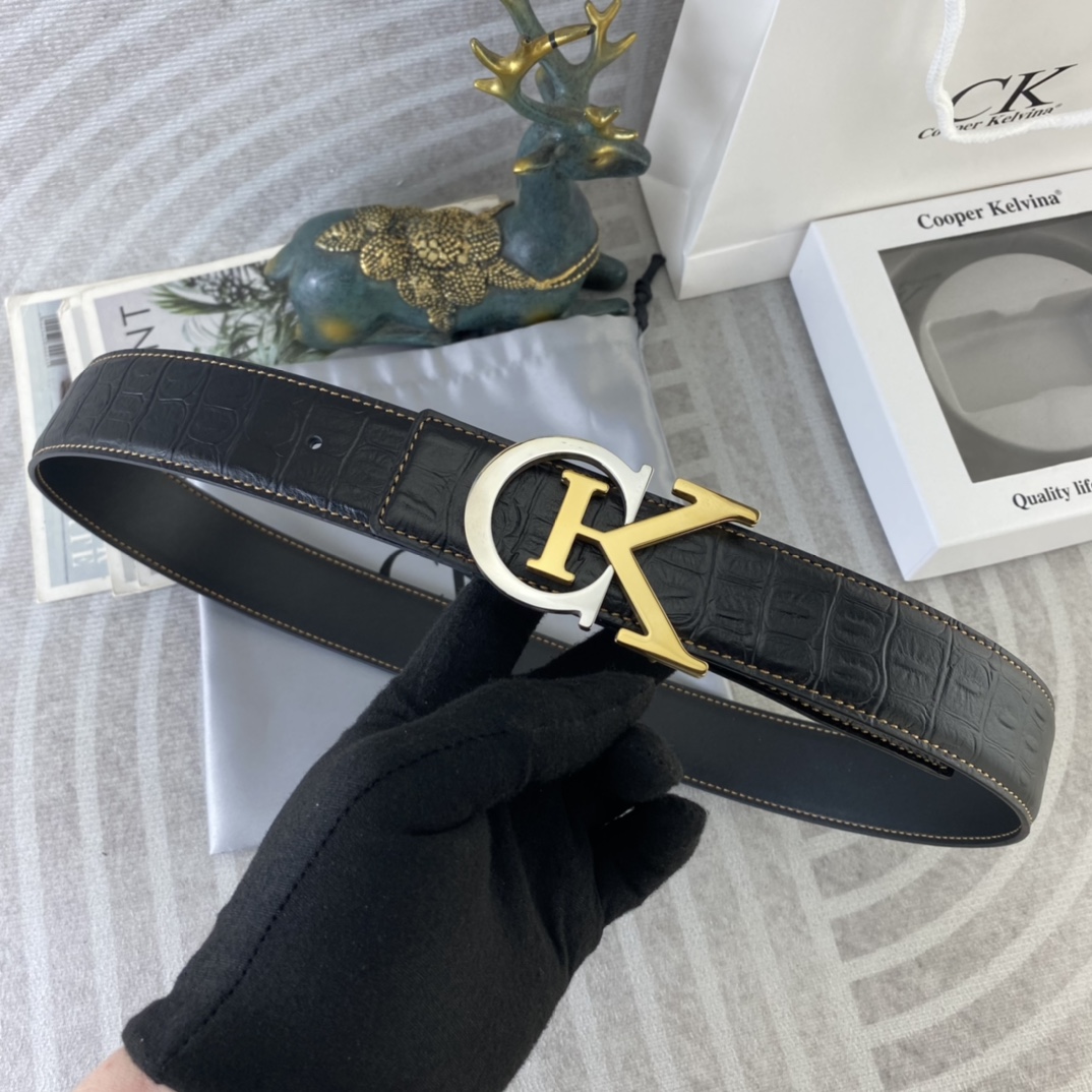 CK 💕 特种皮腰带系列 ，原厂五金精品不锈钢扣，手感柔软舒适 宽3.8CM。