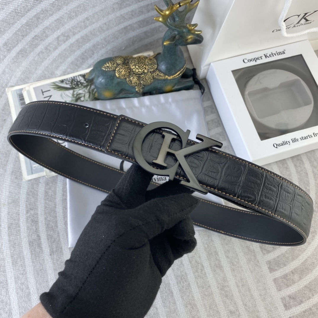 CK 💕 特种皮腰带系列 ，原厂五金精品不锈钢扣，手感柔软舒适 宽3.8CM。