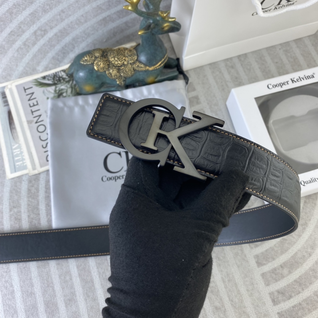 CK 💕 特种皮腰带系列 ，原厂五金精品不锈钢扣，手感柔软舒适 宽3.8CM。