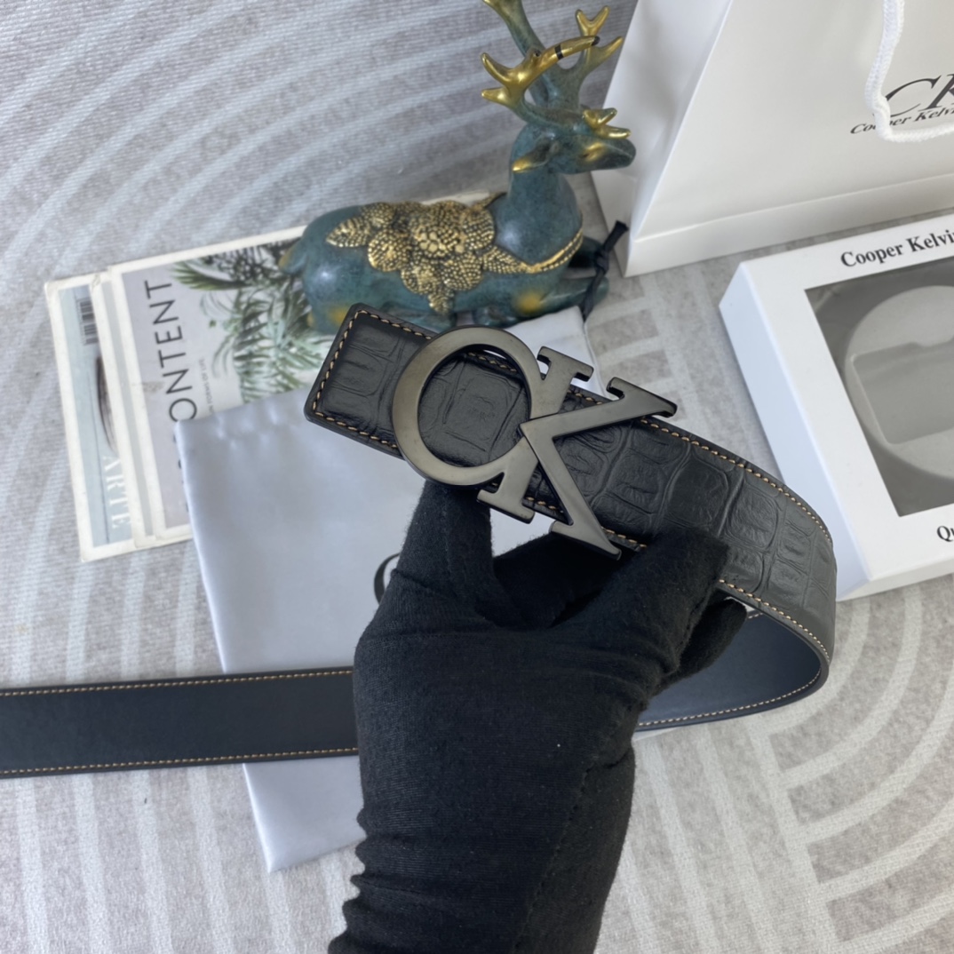 CK 💕 特种皮腰带系列 ，原厂五金精品不锈钢扣，手感柔软舒适 宽3.8CM。