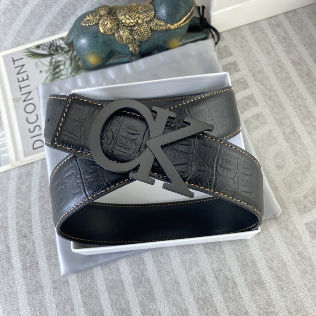 CK 💕 特种皮腰带系列 ，原厂五金精品不锈钢扣，手感柔软舒适 宽3.8CM。