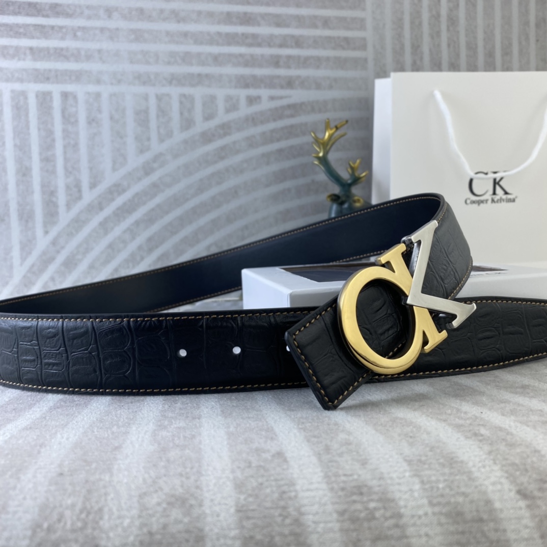 CK 💕 特种皮腰带系列 ，原厂五金精品不锈钢扣，手感柔软舒适 宽3.8CM。