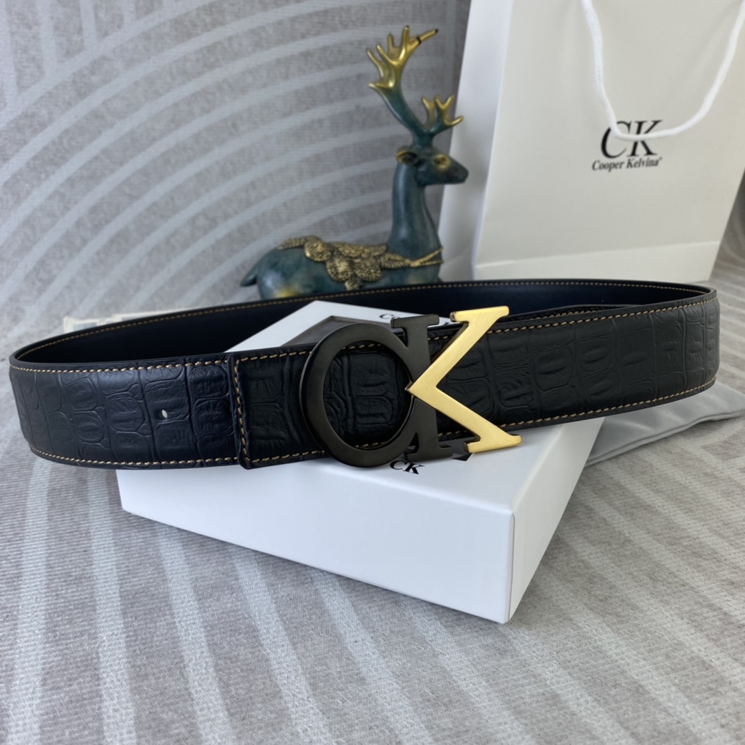 CK 💕 特种皮腰带系列 ，原厂五金精品不锈钢扣，手感柔软舒适 宽3.8CM。