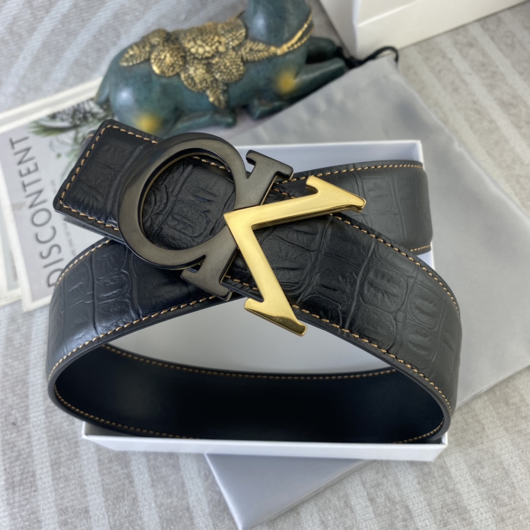 CK 💕 特种皮腰带系列 ，原厂五金精品不锈钢扣，手感柔软舒适 宽3.8CM。