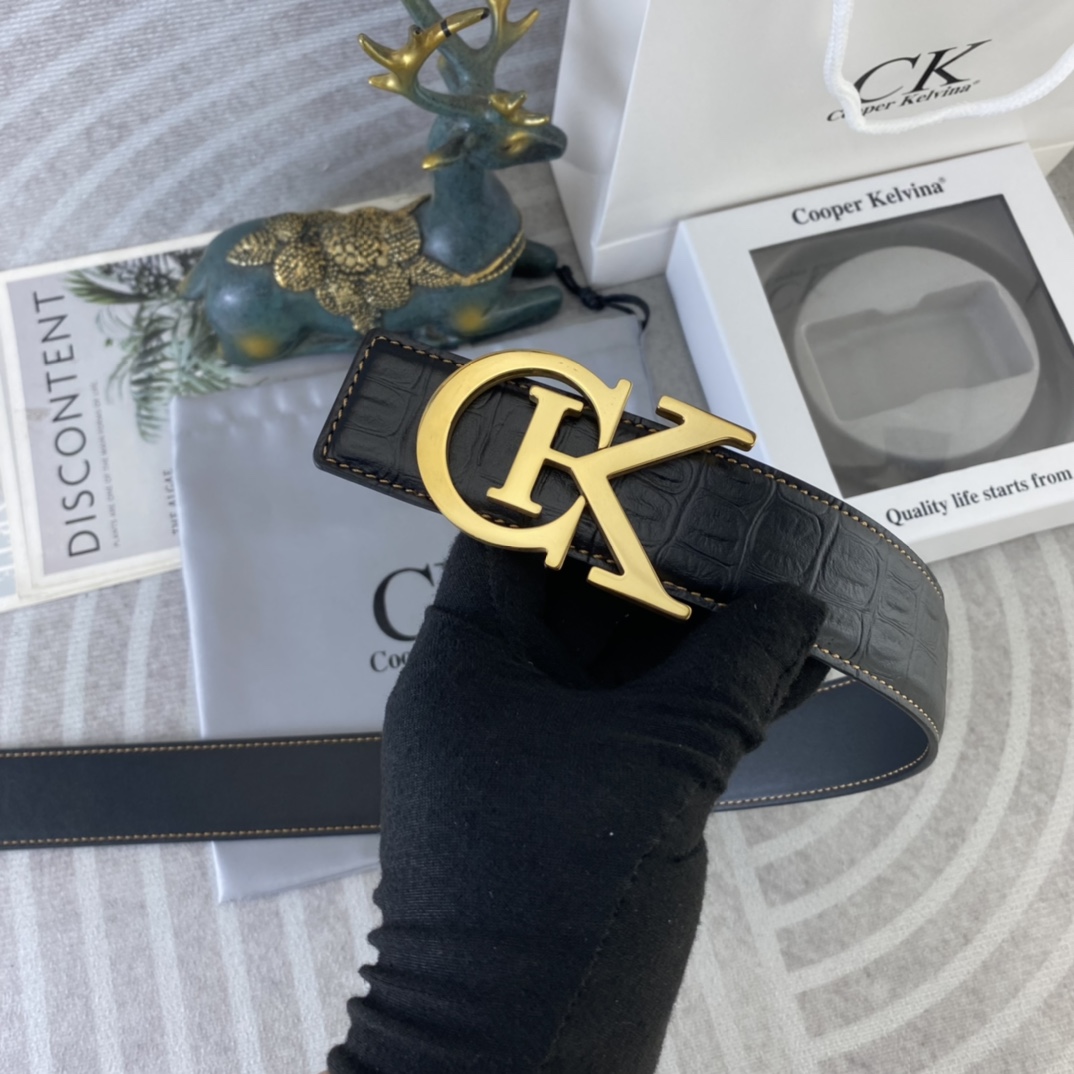 CK 💕 特种皮腰带系列 ，原厂五金精品不锈钢扣，手感柔软舒适 宽3.8CM。