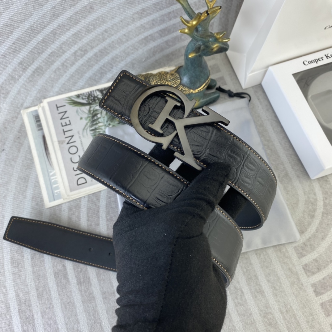 CK 💕 特种皮腰带系列 ，原厂五金精品不锈钢扣，手感柔软舒适 宽3.8CM。