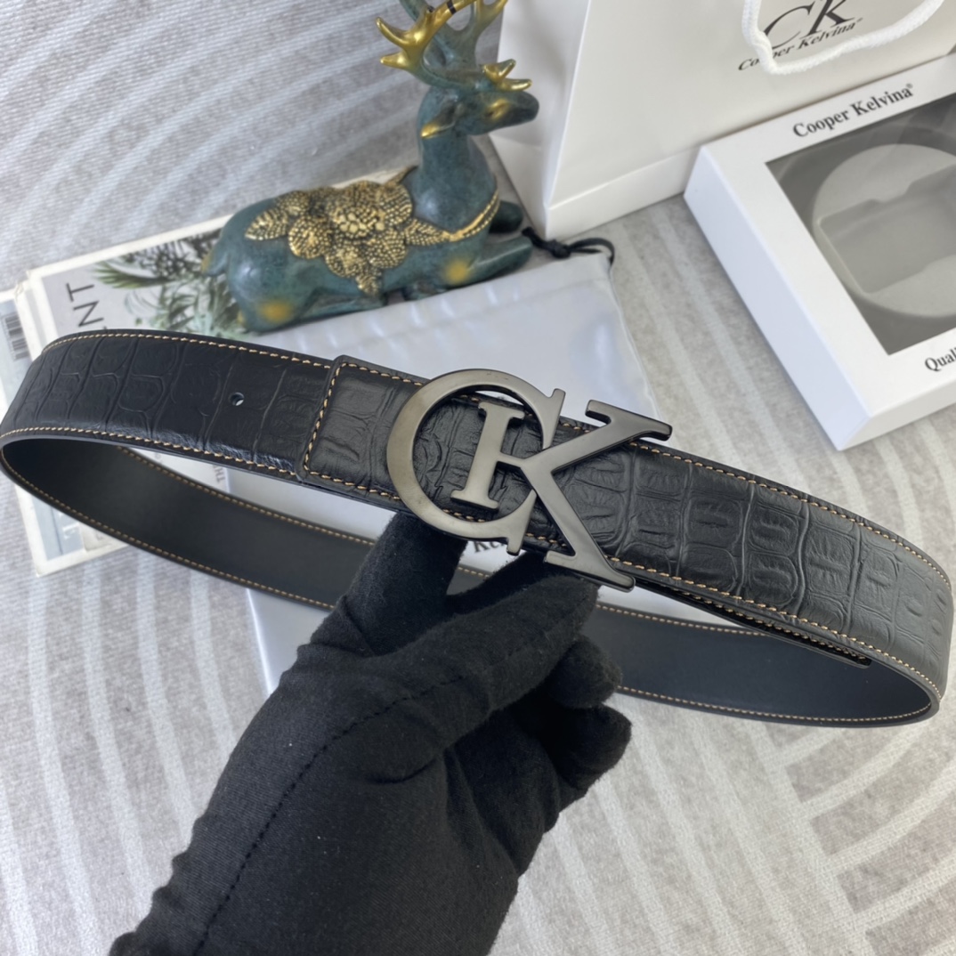 CK 💕 特种皮腰带系列 ，原厂五金精品不锈钢扣，手感柔软舒适 宽3.8CM。
