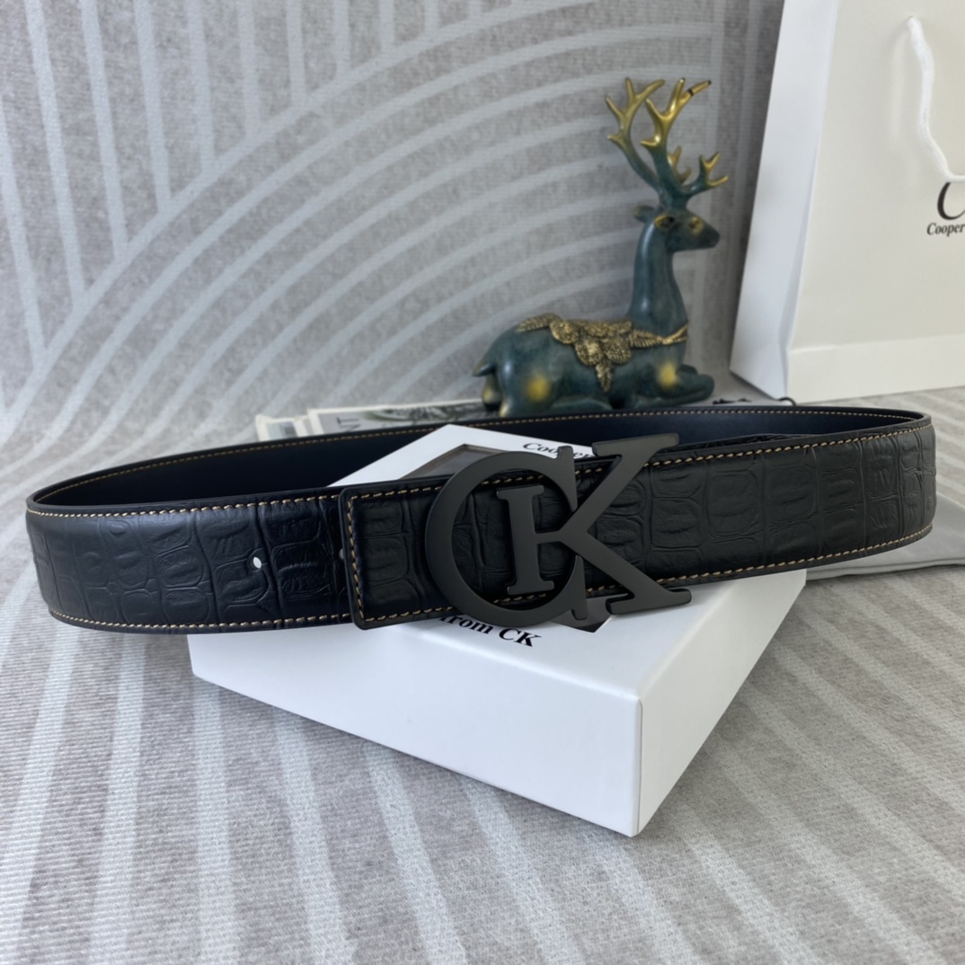 CK 💕 特种皮腰带系列 ，原厂五金精品不锈钢扣，手感柔软舒适 宽3.8CM。