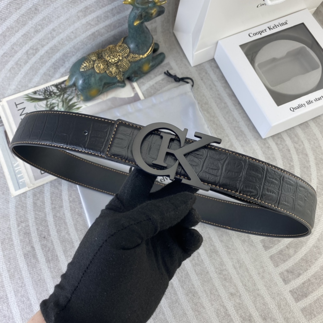 CK 💕 特种皮腰带系列 ，原厂五金精品不锈钢扣，手感柔软舒适 宽3.8CM。