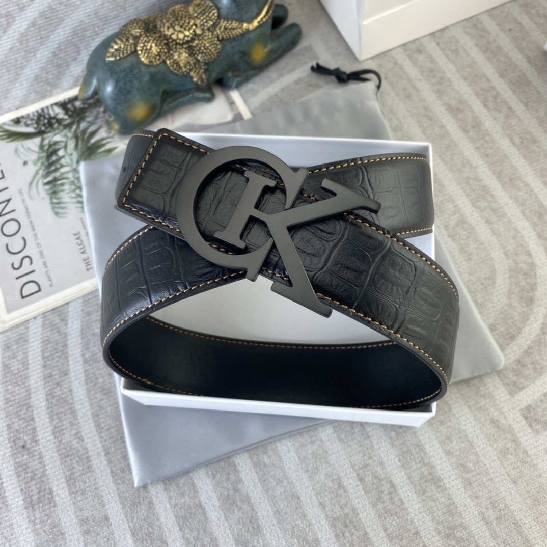 CK 💕 特种皮腰带系列 ，原厂五金精品不锈钢扣，手感柔软舒适 宽3.8CM。