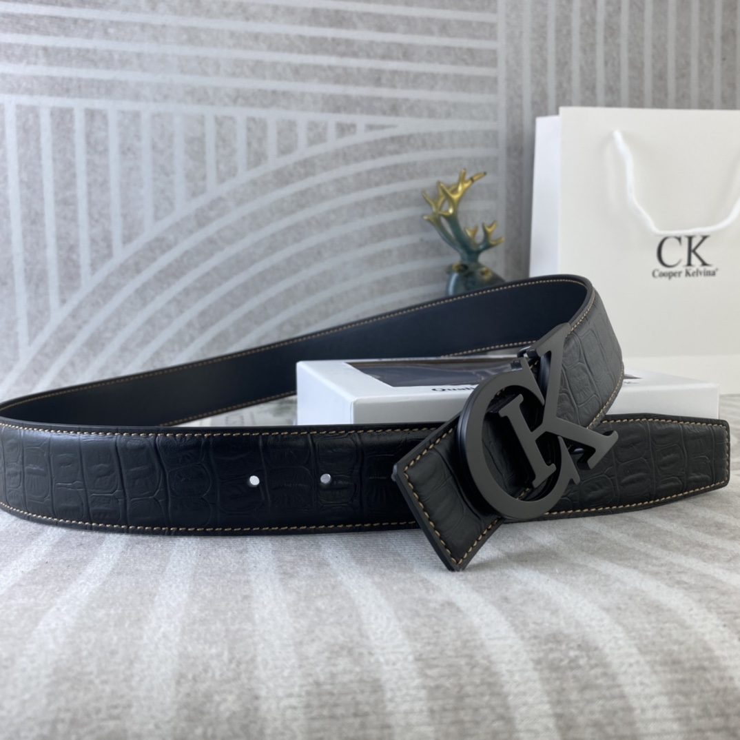 CK 💕 特种皮腰带系列 ，原厂五金精品不锈钢扣，手感柔软舒适 宽3.8CM。