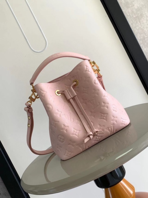 Louis Vuitton NéoNoé BB Bucket Bag Monogram Empreinte Leather Pink 1 Louis Vuitton NéoNoé BB Bucket Bag Monogram Empreinte Leather Pink