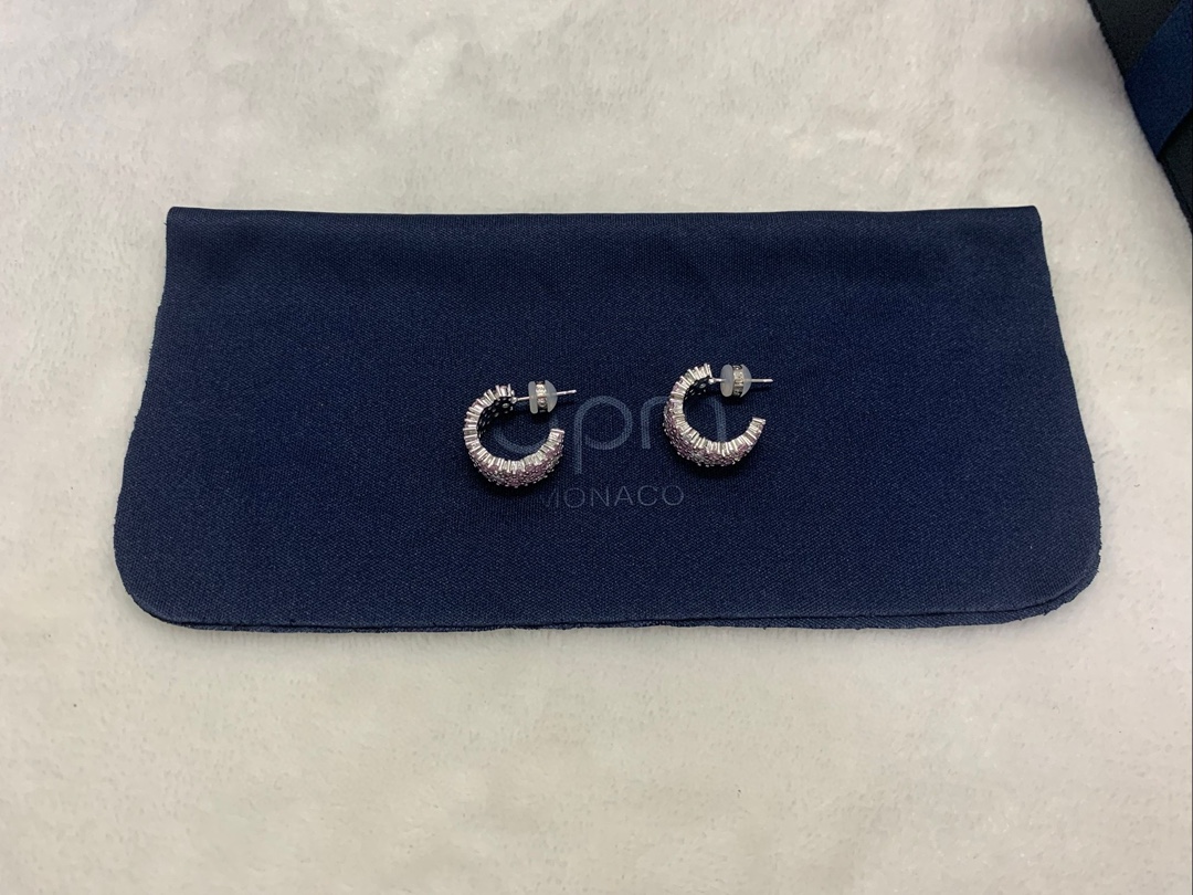  APm Monaco玫瑰色水滴宽版圈形耳环女耳饰礼物设计感送人生日礼物。