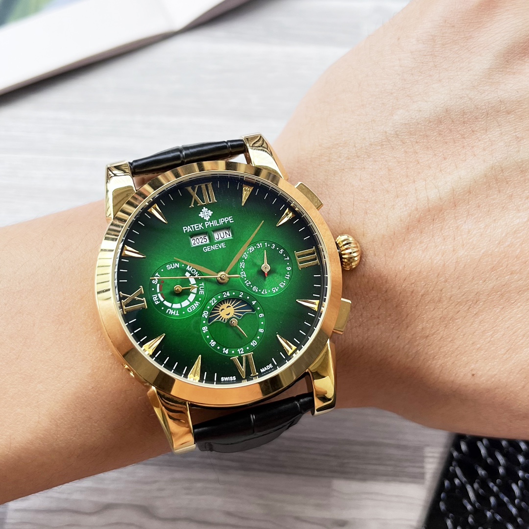 NO:339161,Unified, complex timepiece, luxurious and atmospheric, classic new products, shockingly launched [Latest] Patek Philippe, multi-functional boutique, large flywheel design [Type] boutique men's watch [Watch strap] real cowhide strap [Movement] high-end fully automatic mechanical movement [Mirror] mineral reinforced glass (more high definition) Elegant taste, vast and atmospheric, ingenious, wrist treasure, size diameter 42mm thick 12.5mm, hot sale!  Welcome to reprint!  ,,patek philippe,cowhide19860909统一 复杂时计 奢华大气 经典新品 震撼上市【最新】百达翡丽 多功能精品 大飞轮设计【类型】精品男士腕表【表带】真牛皮表带【机芯】高端全自动机械机芯【镜面】矿物质强化玻璃（更高清） 品味高雅 浩瀚大气 匠心独运 腕间瑰宝 尺寸直径42mm厚12.5mm热卖上市！欢迎转载！,,patek philippe,cowhide,Watch