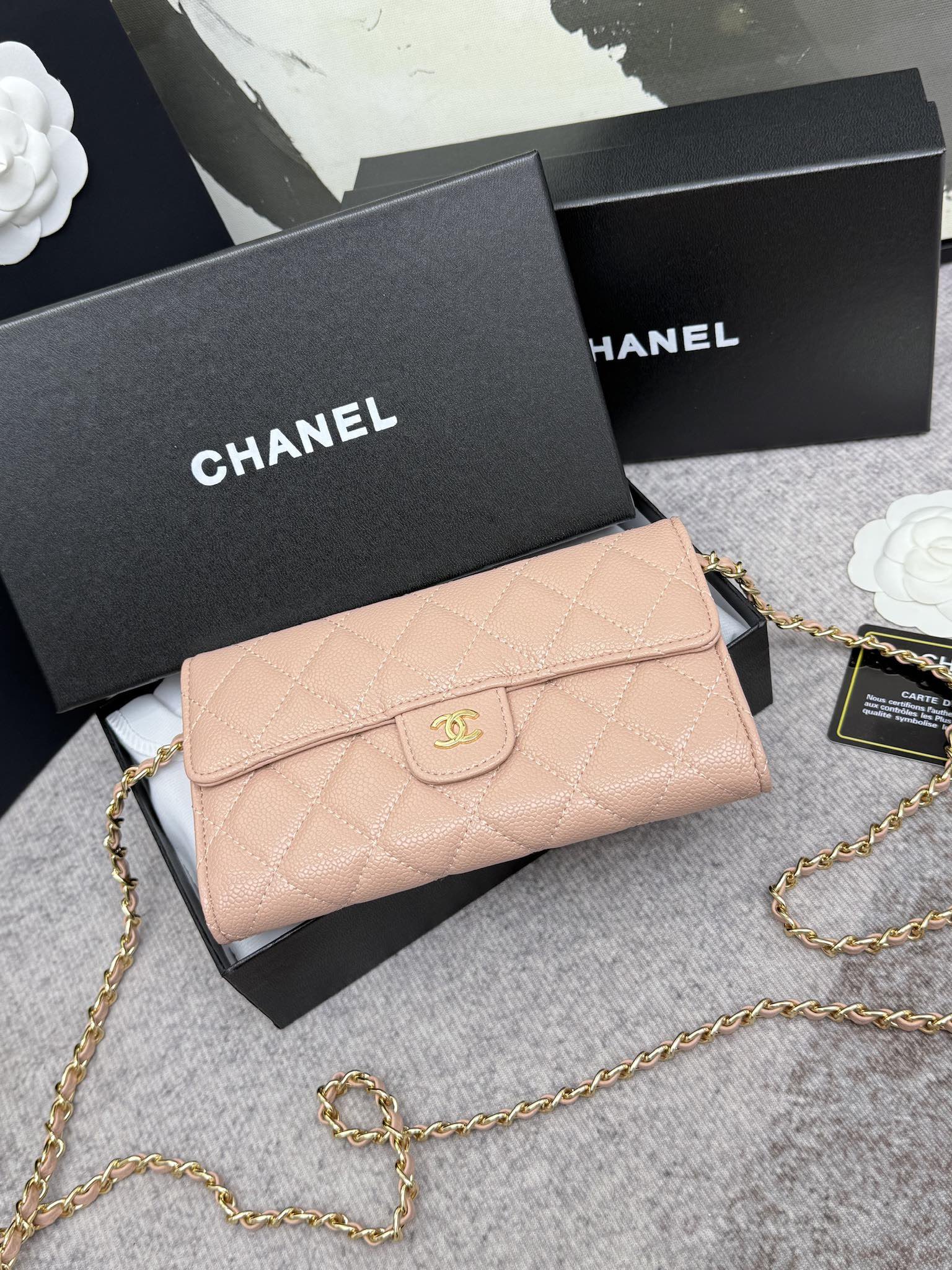 Chanel 经典CF長款チェーンバッグ - おしゃれな格子模様と大容量