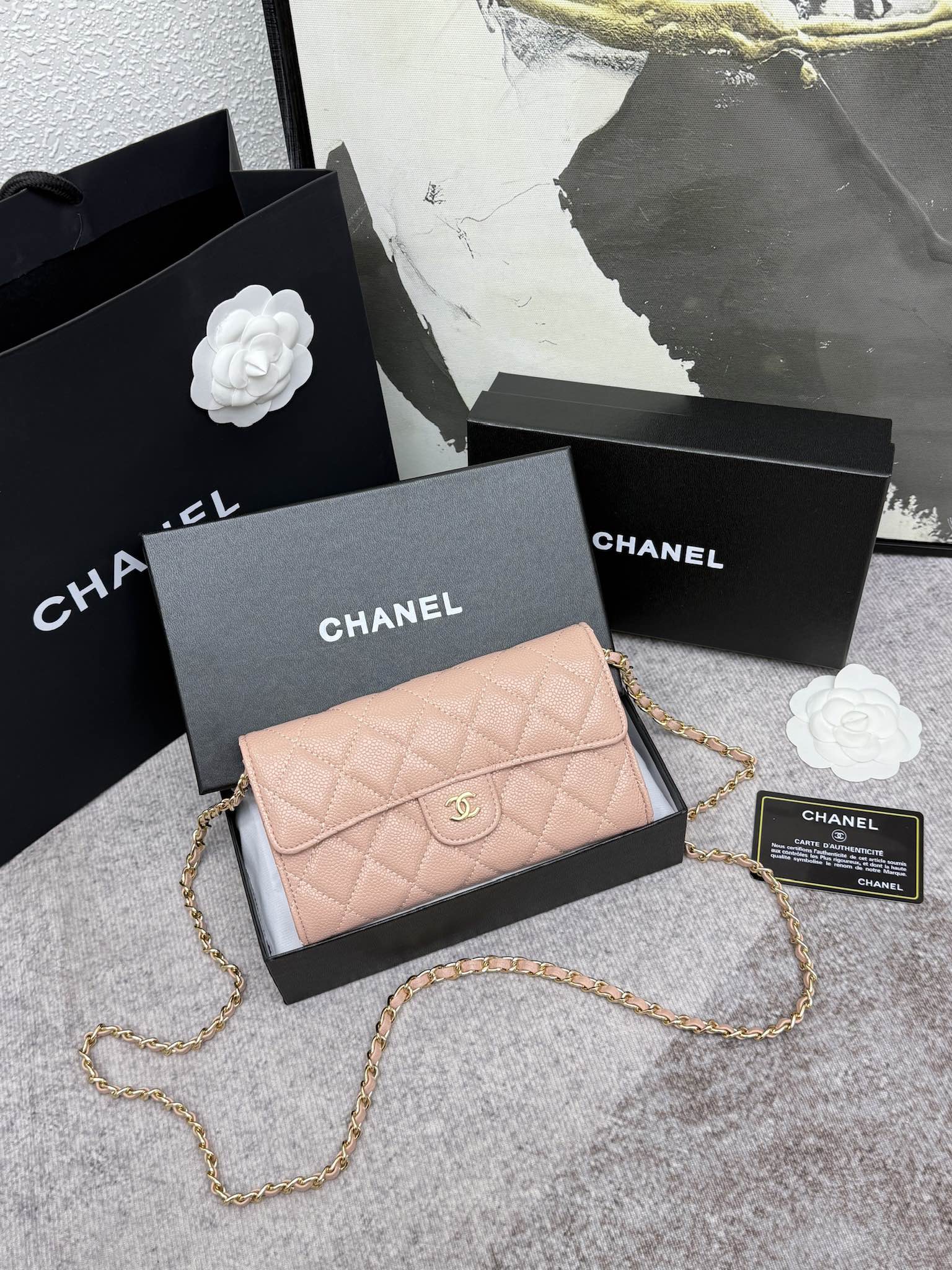 Chanel 经典CF長款チェーンバッグ - おしゃれな格子模様と大容量