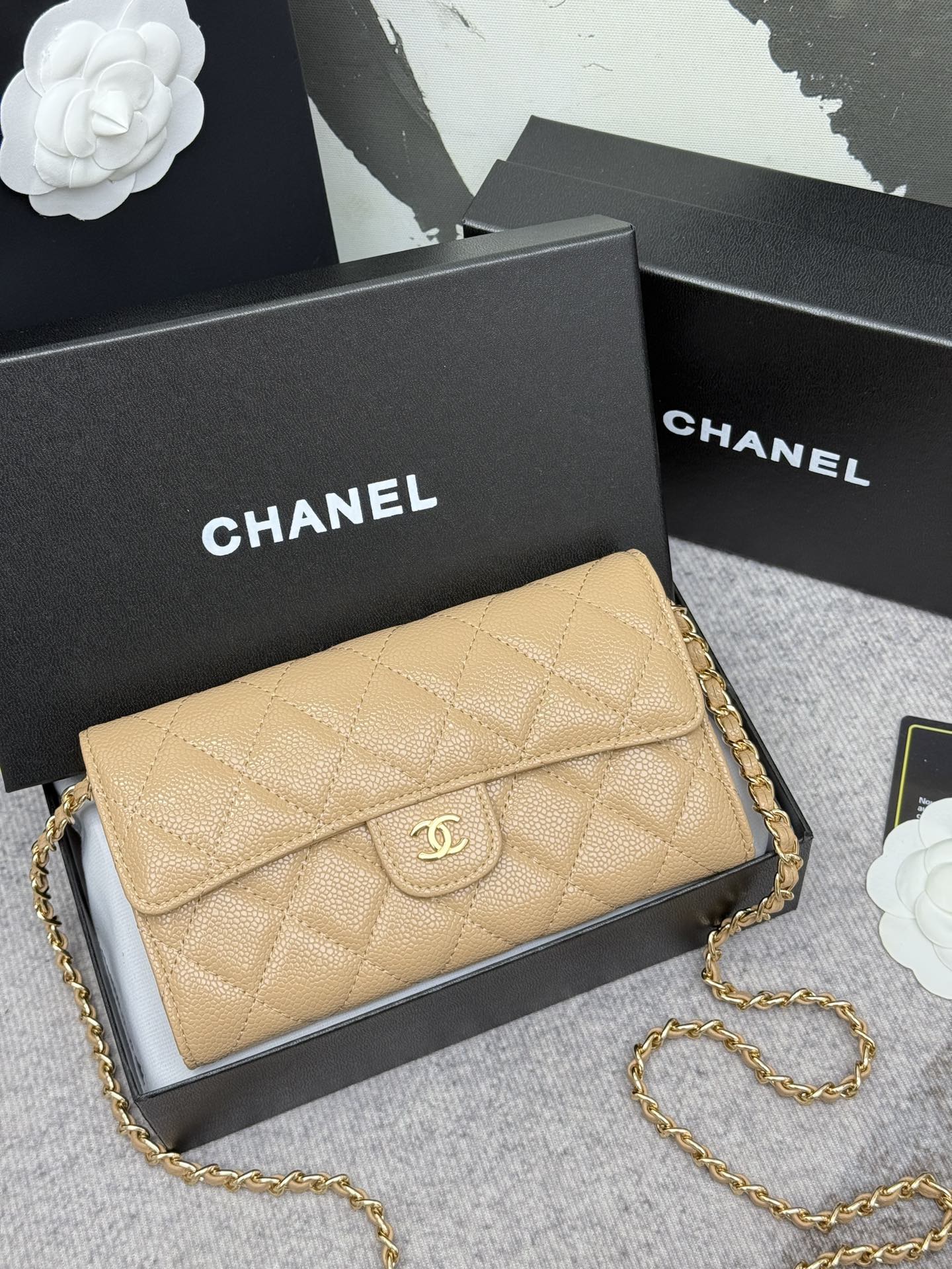 CHANEL 经典CFロングチェーンショルダーバッグ - シックな格子デザイン
