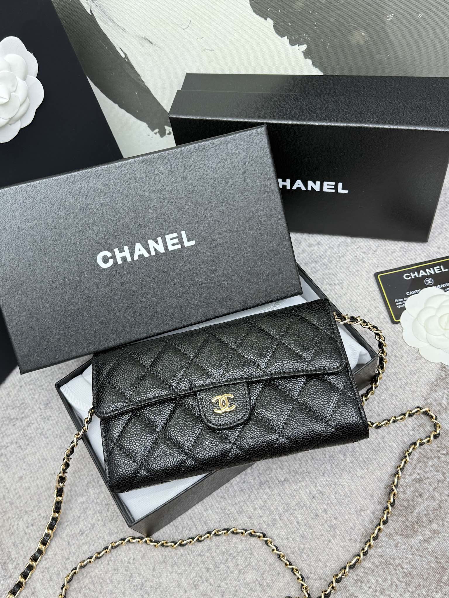 CHANEL 经典CF長款チェーンショルダーバッグ - スタイリッシュな格子模様