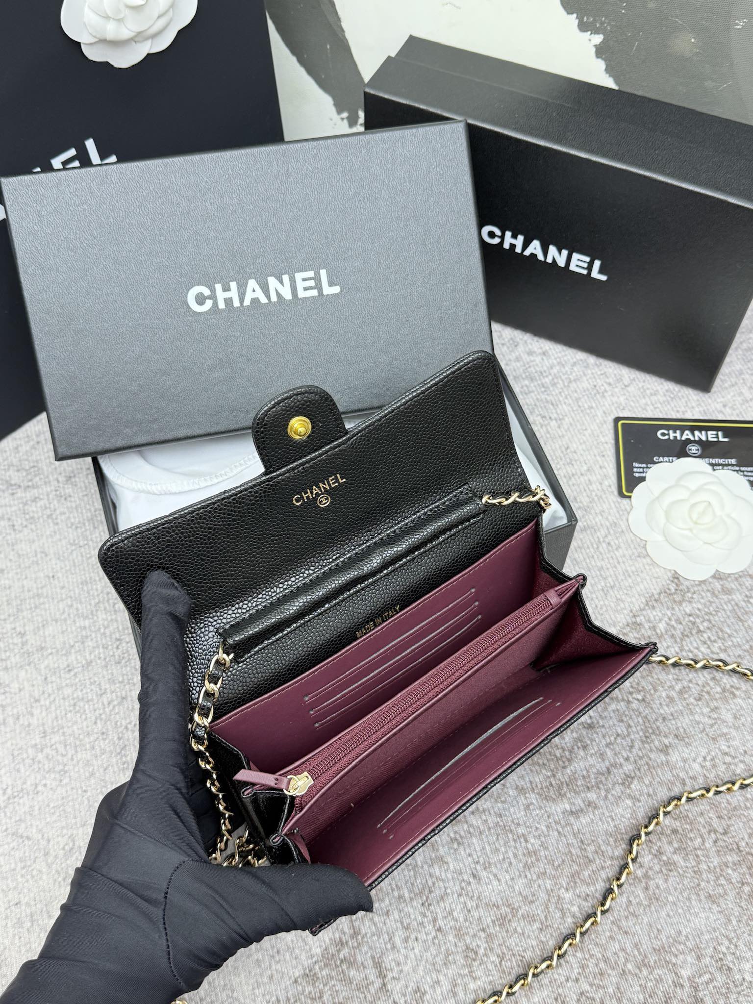 CHANEL 经典CF長款チェーンショルダーバッグ - スタイリッシュな格子模様