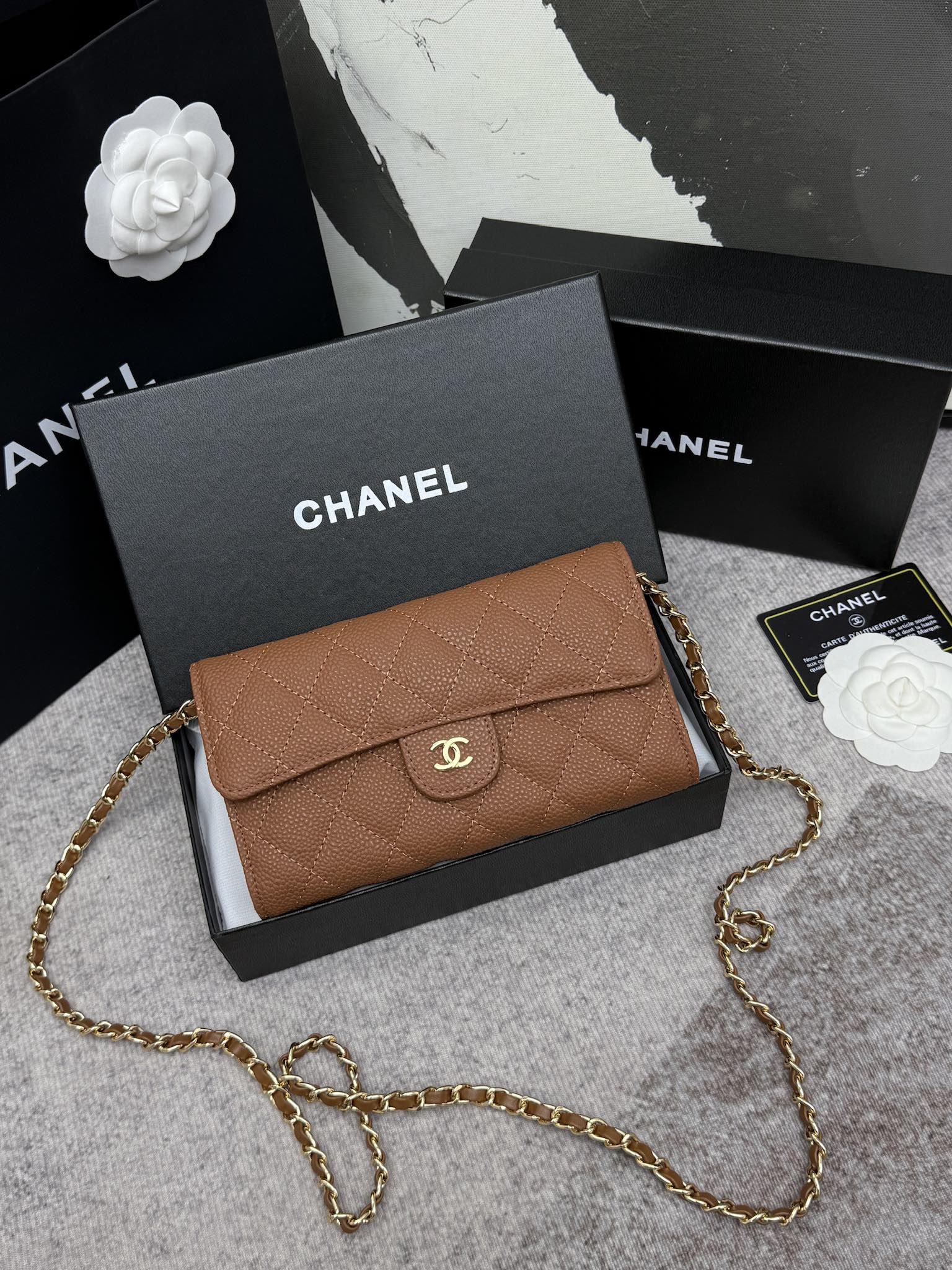 CHANEL 经典CF長款チェーンショルダーバッグ - スタイリッシュな格子デザイン