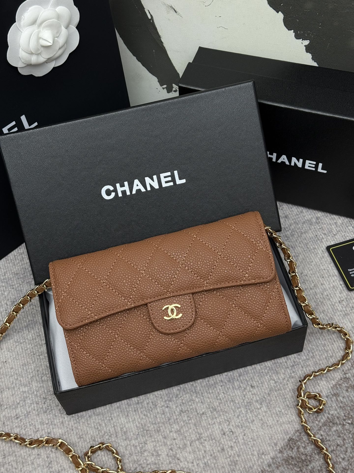 CHANEL 经典CF長款チェーンショルダーバッグ - スタイリッシュな格子デザイン